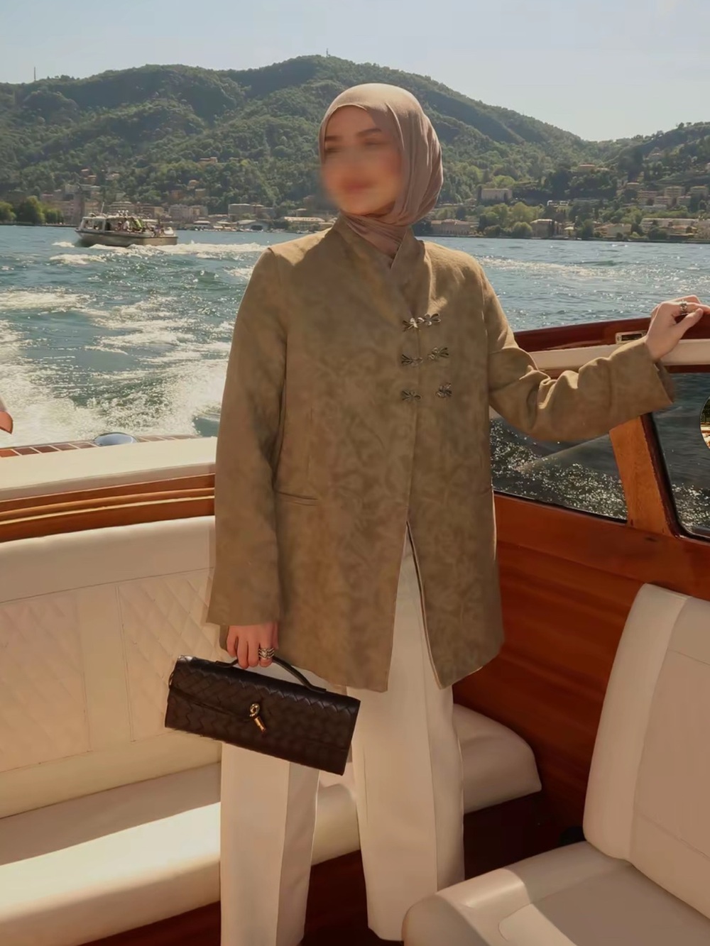 Zara  Jacquard Blazer with Frog Closures